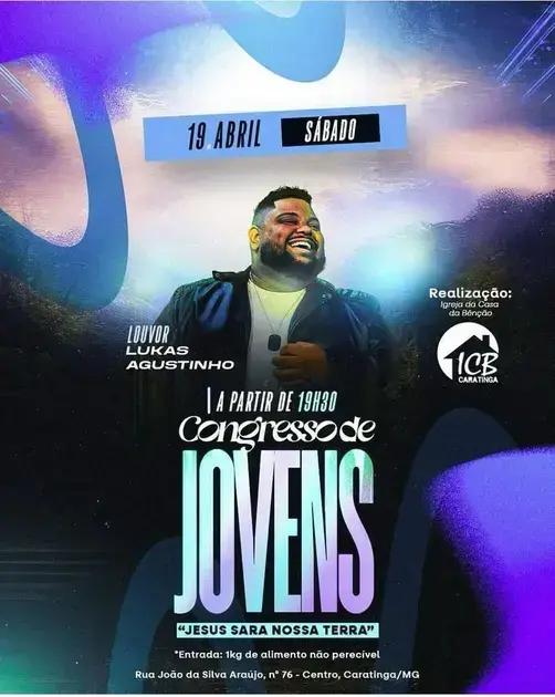 Congresso Jovem de Música Gospel traz Lukas Agustinho a Caratinga