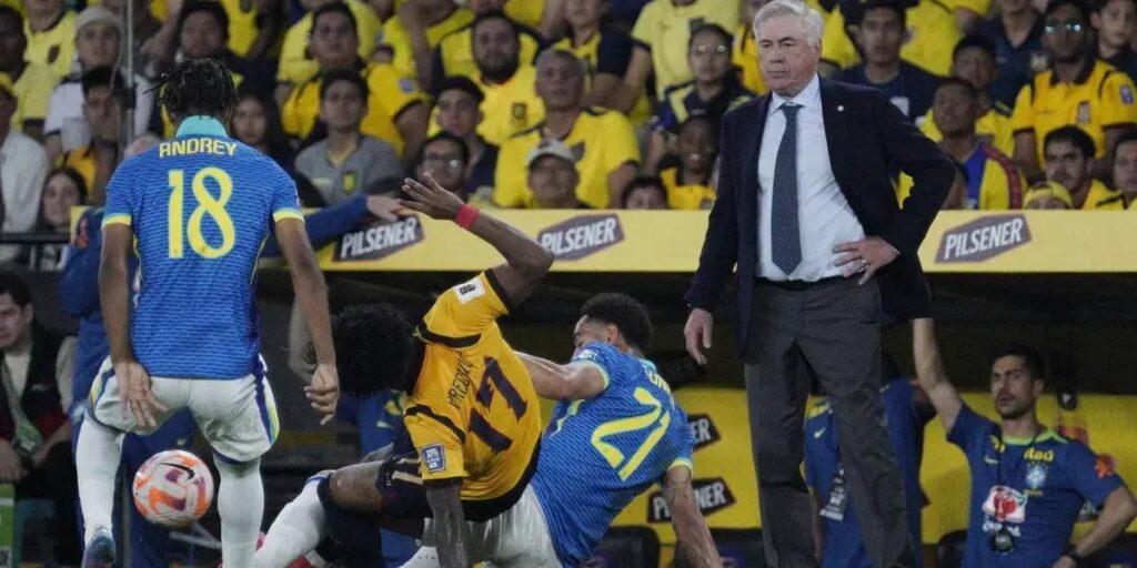 Brasil estreia com Ancelotti em empate sem gols contra o Equador