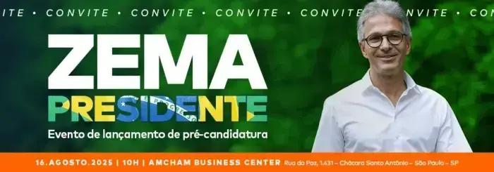 Partido Novo lança pré-candidatura de Zema à presidência em evento nacional