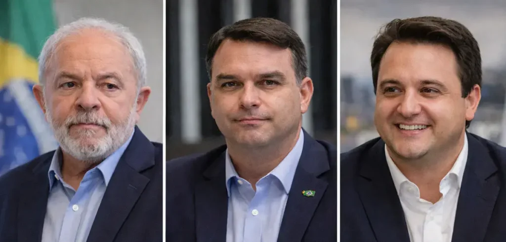 Lula e Flávio Bolsonaro: Disputa acirrada nas pesquisas de intenção de votos Lula e Flávio Bolsonaro: Disputa acirrada nas pesquisas de intenção de votos