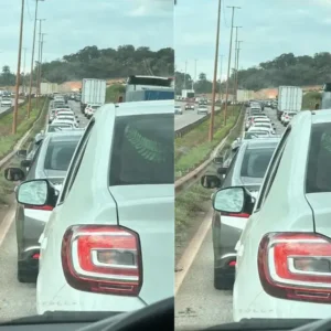 Trânsito lento na BR-381 neste domingo devido ao feriado prolongado