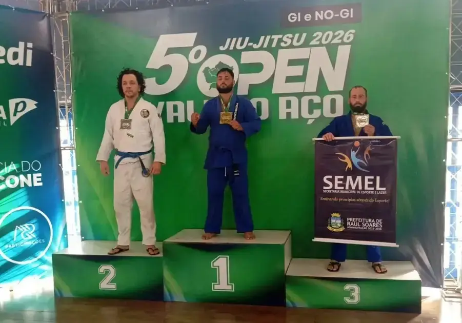 São Gonçalo do Rio Abaixo se destaca no 5º Open Vale do Aço de Jiu-Jitsu