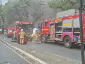 Incêndio em prédio comercial desocupado deixa ferido em Belo Horizonte