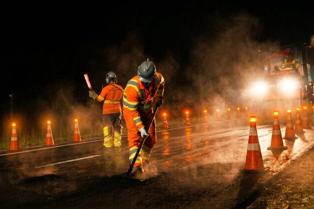 Obras noturnas na BR-040 provocarão interdições parciais em Ribeirão das Neves e Contagem