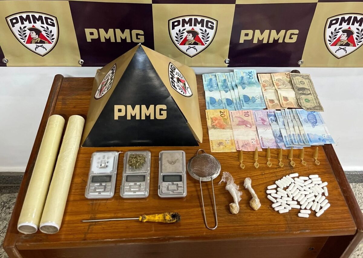 Polícia Militar prende três homens e apreende drogas e dinheiro em Barão de Cocais